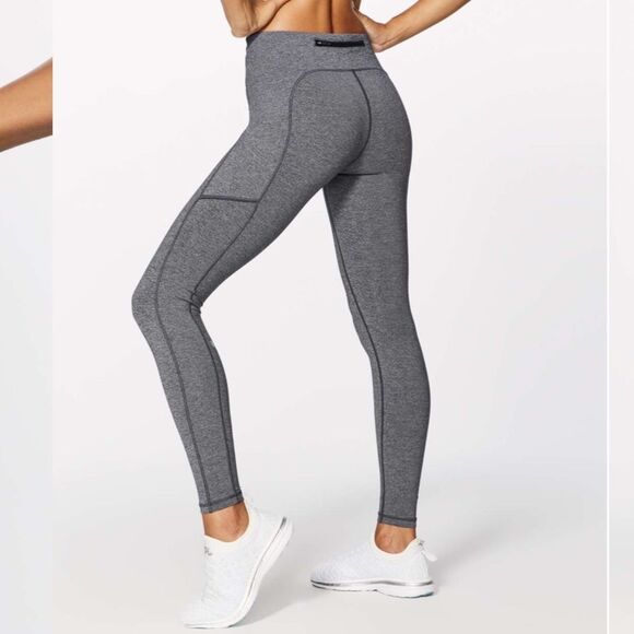 Lululemon Women's Heathered Grey Speed Up Tight *28" Leggings Sz 2 - Picture 2 of 11